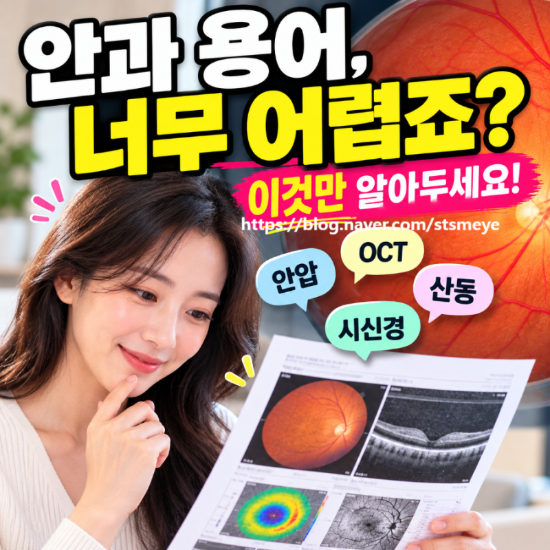안과 용어 총정리｜안압·시신경·OCT·산동·시야검사·백내장·비문증까지 자주 듣는 안과 용....