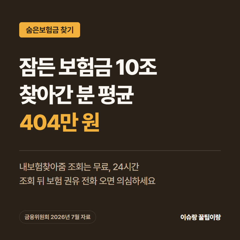 숨은보험금 찾기, 평균 404만 원 내보험찾아줌 조회법과 가짜 사이트 구별
