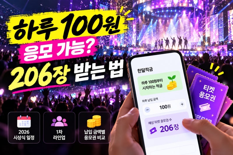 2026 mma 라인업부터 카카오뱅크 티켓 응모까지, 하루 100원으로 어디까지 가능할까