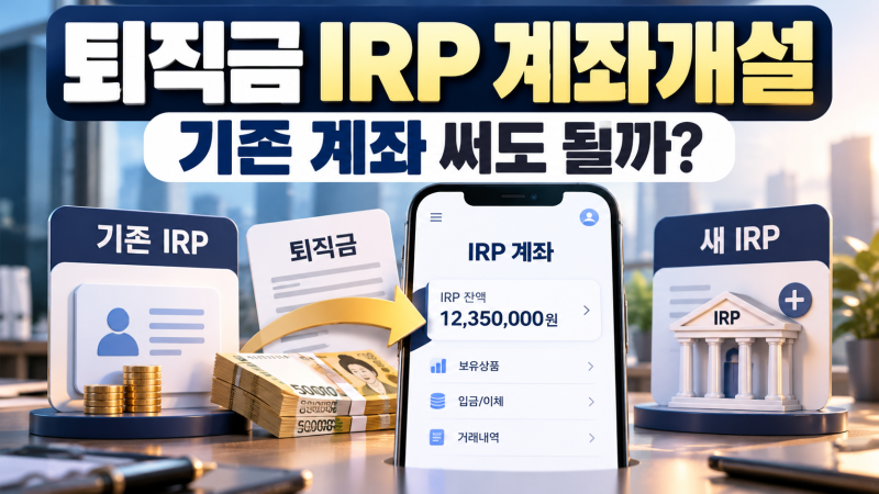 퇴직금 IRP 계좌개설, 기존 IRP 계좌를 사용해도 될까?