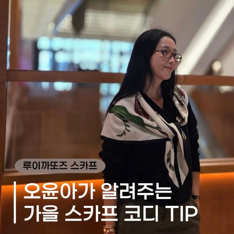 레이싱걸 출신 중 가장 성공한 여배우의 루이까또즈 실크 스카프 코디