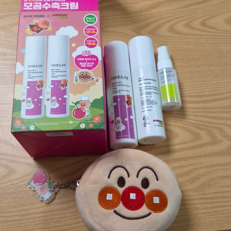 [호빵맨]오드로이 모공수축크림 폴리아 콜라겐 100ml(+미스트앰플+호빵맨파우치)