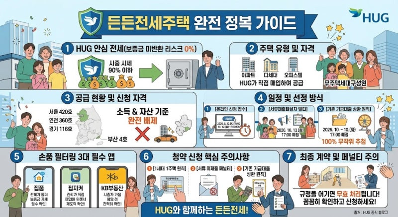 HUG 든든전세주택 12차 모집공고 신청 자격 900호 공급 일정 총정리