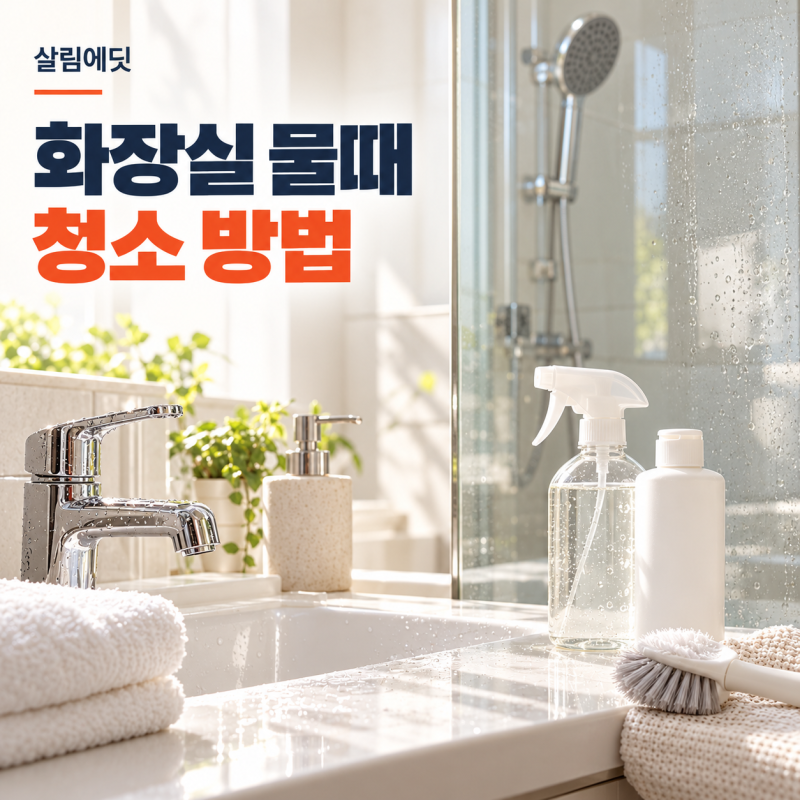 화장실 물때 제거 방법, 수전·거울·유리 물자국 청소 순서
