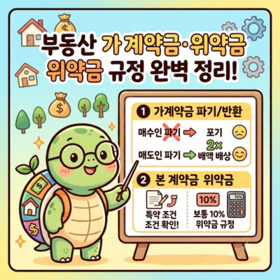 부동산 가계약금 본 계약금 반환 및 파기 위약금 규정 완벽 정리