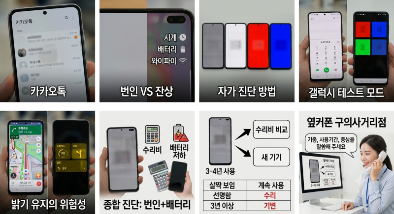 휴대폰 화면 번인 생기면 바꿔야 할까? OLED 잔상·밝기·수명 확인법
