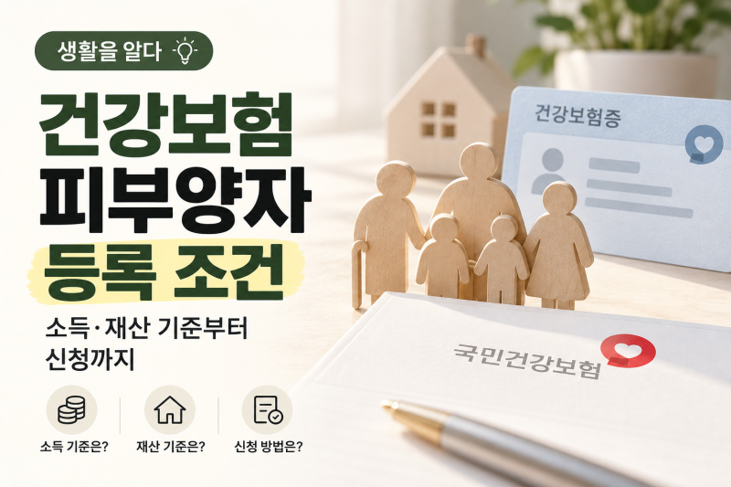 건강보험 피부양자 등록 조건, 소득·재산 기준부터 신청까지