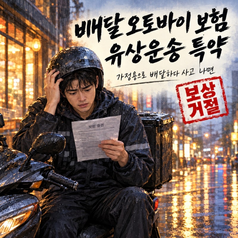 배달 오토바이 보험 유상운송 특약, 빠지면 사고 보상이 막혀요