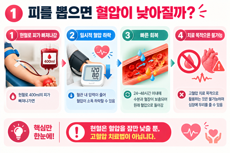 피를 뽑으면 혈압이 낮아질까? 고혈압 환자의 헌혈에 대한 오해와 진실