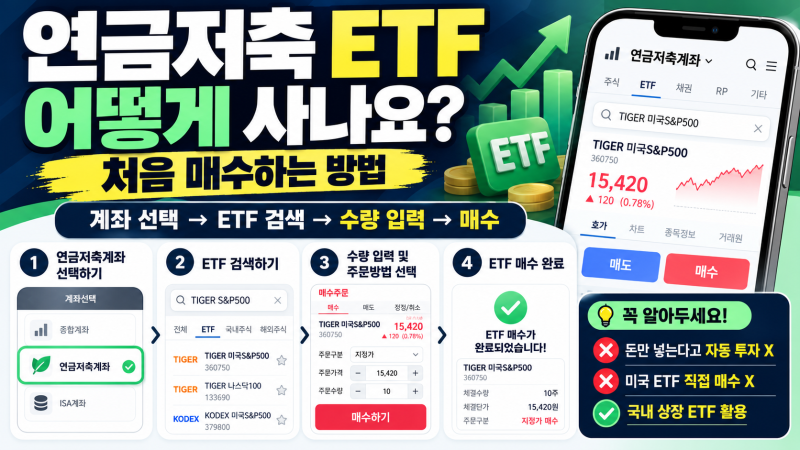 연금저축펀드에서 ETF 어떻게 사나요? 처음 매수하는 방법