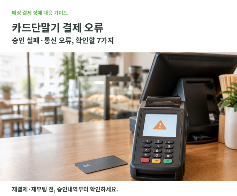 카드단말기 결제 오류 해결방법｜승인 실패·통신 오류가 뜰 때 확인할 7가지