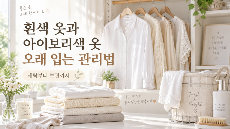 흰색 옷과 아이보리색 옷 오래 입는 관리법│깨끗한 색감을 오래 유지하는 세탁·보관 습관