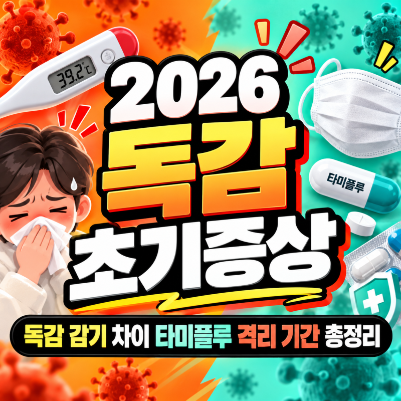 2026 독감 초기증상 독감 감기 차이 타미플루 격리 기간 총정리