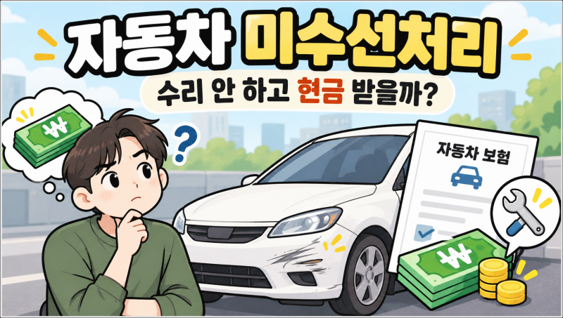 자동차 미수선처리 수리 안 하고 현금으로 받을 수 있을까
