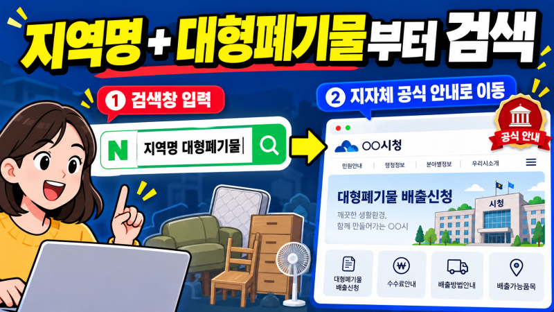 대형폐기물 배출 신청 방법, 우리 지역 접수처 찾는 순서