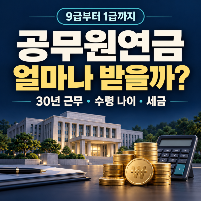 9급부터 1급까지 공무원연금 얼마나 받을까? 30년 근무 계산과 수령 나이 정리