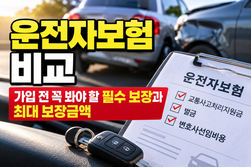 운전자 보험 비교, 가입 전 꼭 봐야 할 필수 보장과 최대 보장금액
