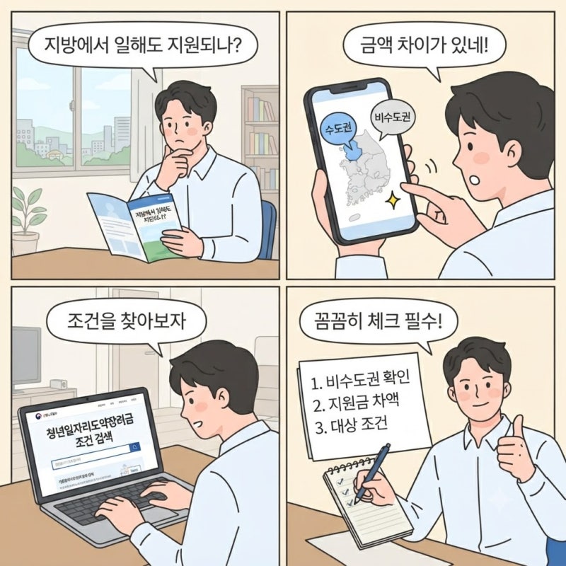 비수도권 청년일자리도약장려금 지원금액 신청 조건