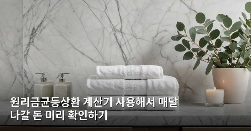 원리금균등상환 계산기 사용해서 매달 나갈 돈 미리 확인하기