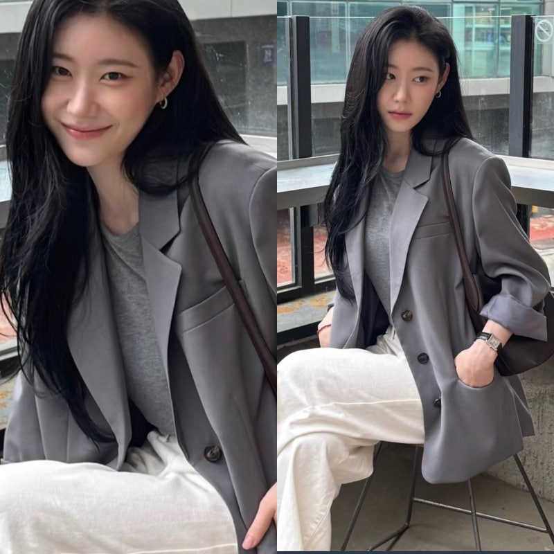 채령 자켓 패션 인스타 감성 가을 코디 장인