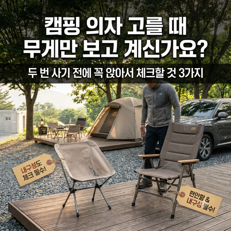 캠핑 의자 고를 때 무게만 보고 계신가요? 두 번 사기 전에 꼭 앉아보고 체크할 것 3가지