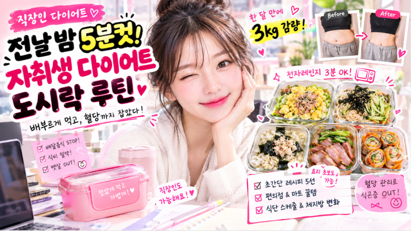 요리 똥손 자취러도 가능! 요요 없이 3kg 털어낸 직장인 다이어트 도시락 5개