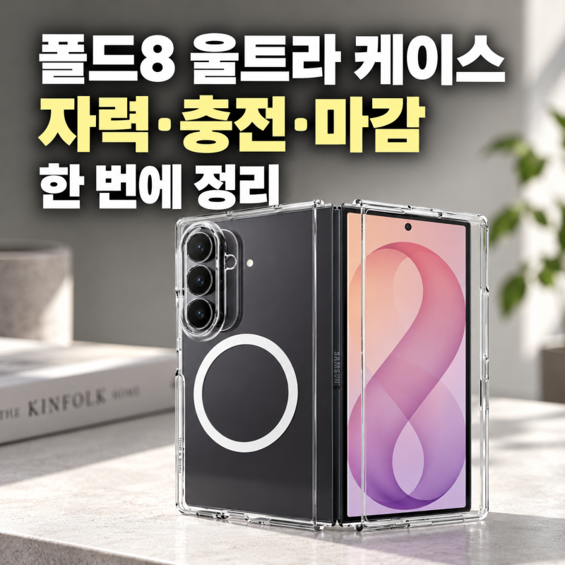 갤럭시Z 폴드8 울트라 맥세이프 케이스 고민된다면, 맥앤블랙 에버클리어 자력·충전·마감 ....