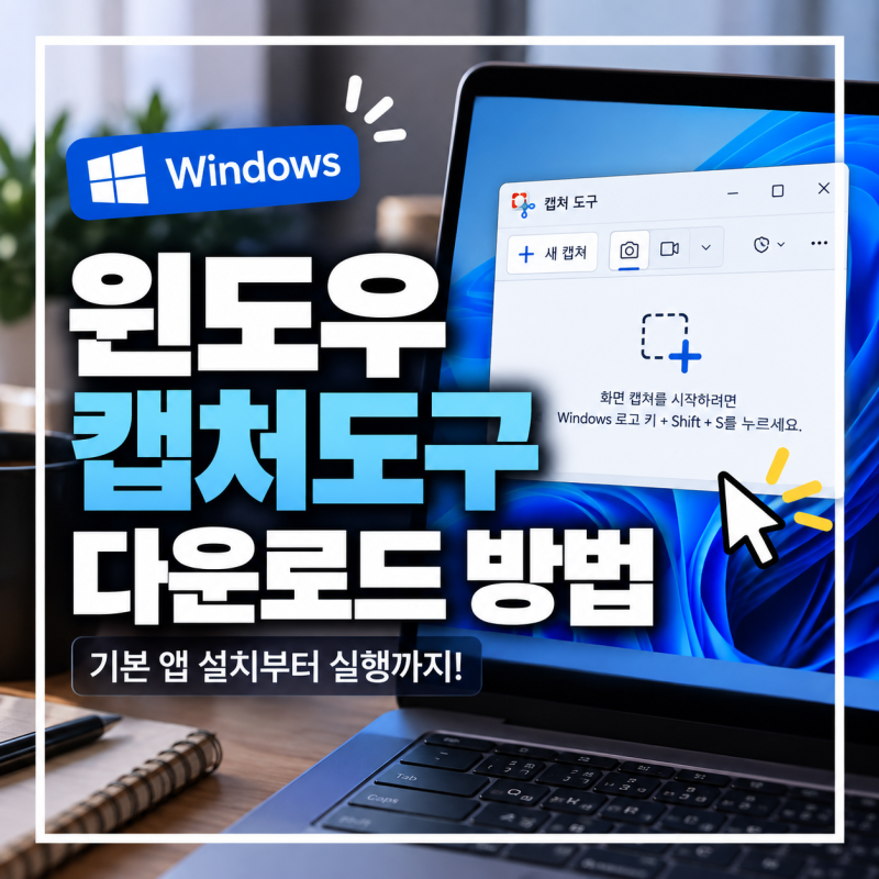 윈도우 캡처도구 프로그램 다운로드 설정 방법, 화면 캡처 쉽게 하는 법!!