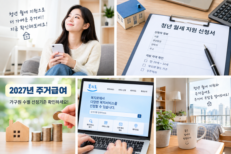 청년 월세 지원 최대 얼마? 신청 자격부터 2027년 주거급여까지 알아보기