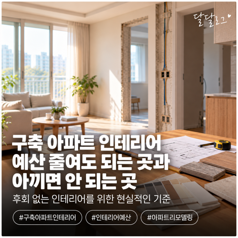 구축 아파트 인테리어, 예산 줄여도 되는 곳과 아끼면 안 되는 곳