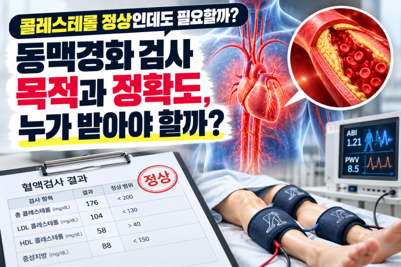 콜레스테롤 정상인데도 필요할까? 동맥경화 검사 목적과 정확도, 누가 받아야 할까?