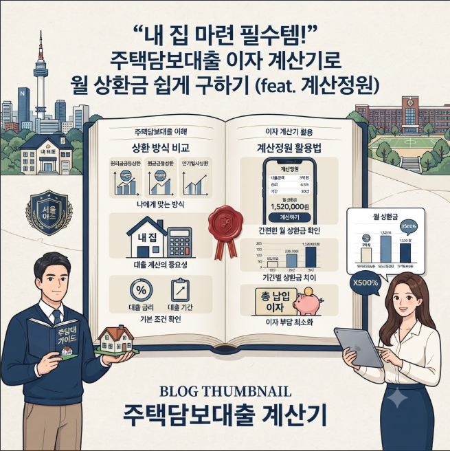내 집 마련 필수템! 주택담보대출 이자 계산기로 월 상환금 쉽게 구하기 (feat. 계산정원)