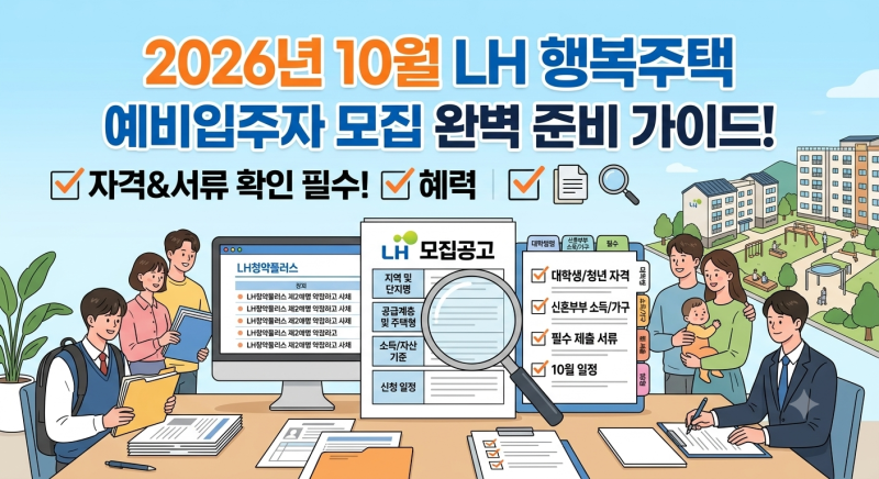 2026년 10월 LH 행복주택 예비입주자 모집｜신청 전 확인할 자격과 서류