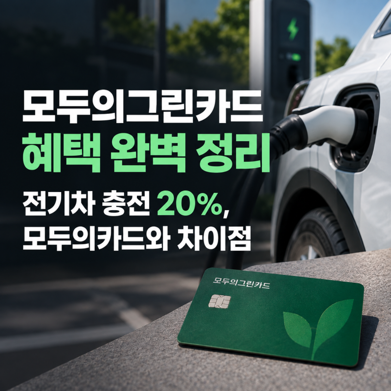 모두의그린카드 혜택 완벽 정리: 전기차 충전 20%부터 K패스 모두의카드 차이점까지