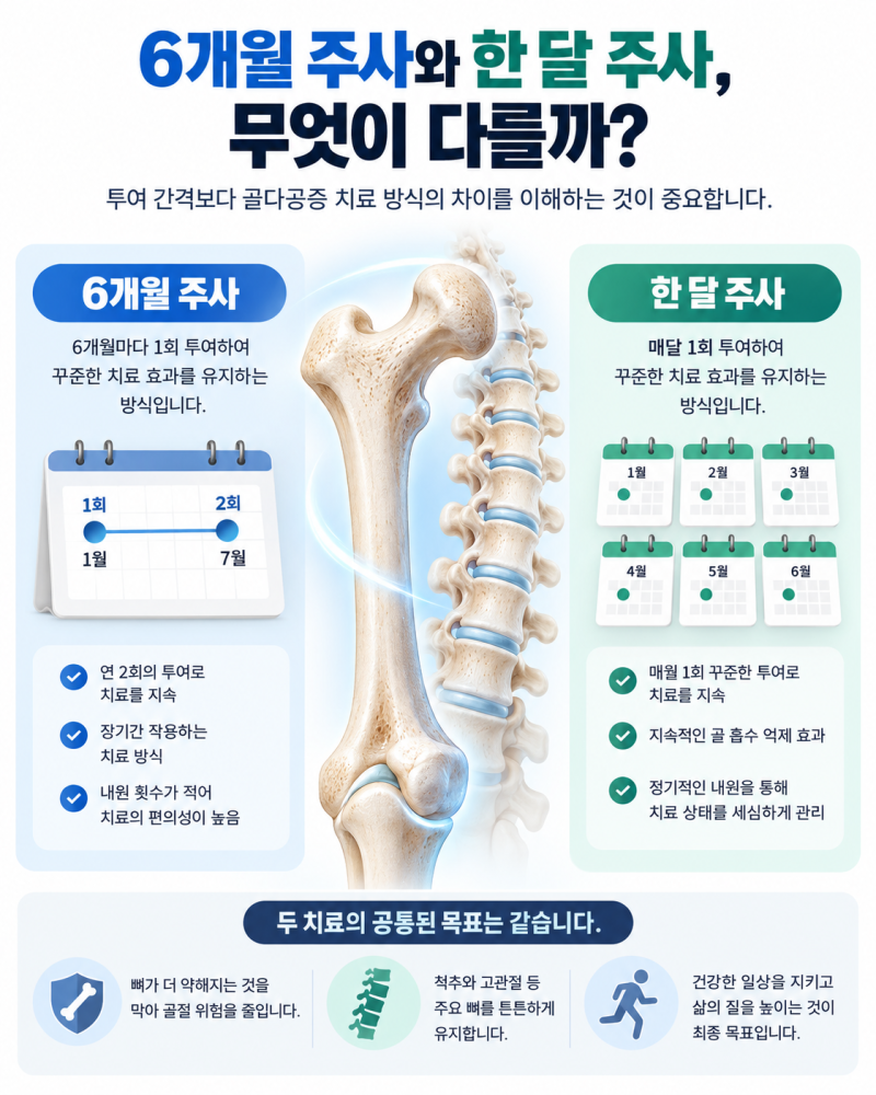 6개월마다 맞던 골다공증 주사와 무엇이 다를까? 골다공증다공증 치료의 혁신. 이베니티(로....
