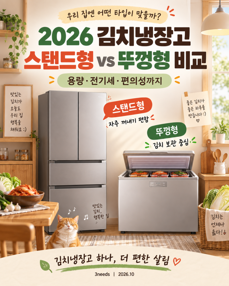김치냉장고, 스탠드형이 무조건 편할까?｜뚜껑형과 비교해보니 의외의 차이