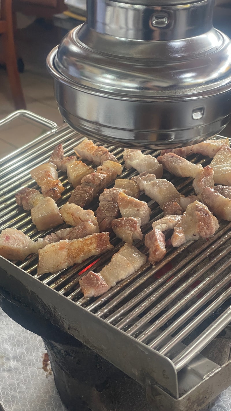 영암 신북 금동숯불구이: 숯불 삼겹살 1인분 16,000원 후기 (나주)