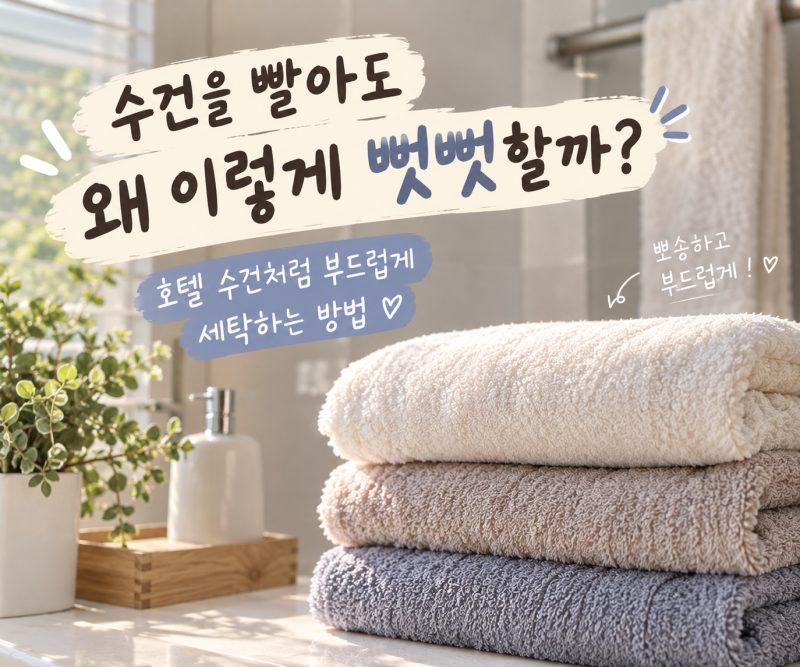수건을 빨아도 왜 이렇게 뻣뻣할까? 호텔 수건처럼 부드럽게 세탁하는 방법