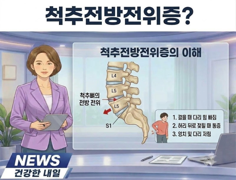 허리 아프고 자꾸 다리 힘 빠진다면? '척추전방전위증' 의심해봐야