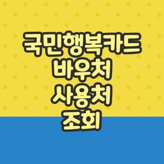 국민행복카드 바우처 사용처 조회 대상 조건 신청방법 헷갈릴 때, 직접 겪어보고 깨달은 꿀....