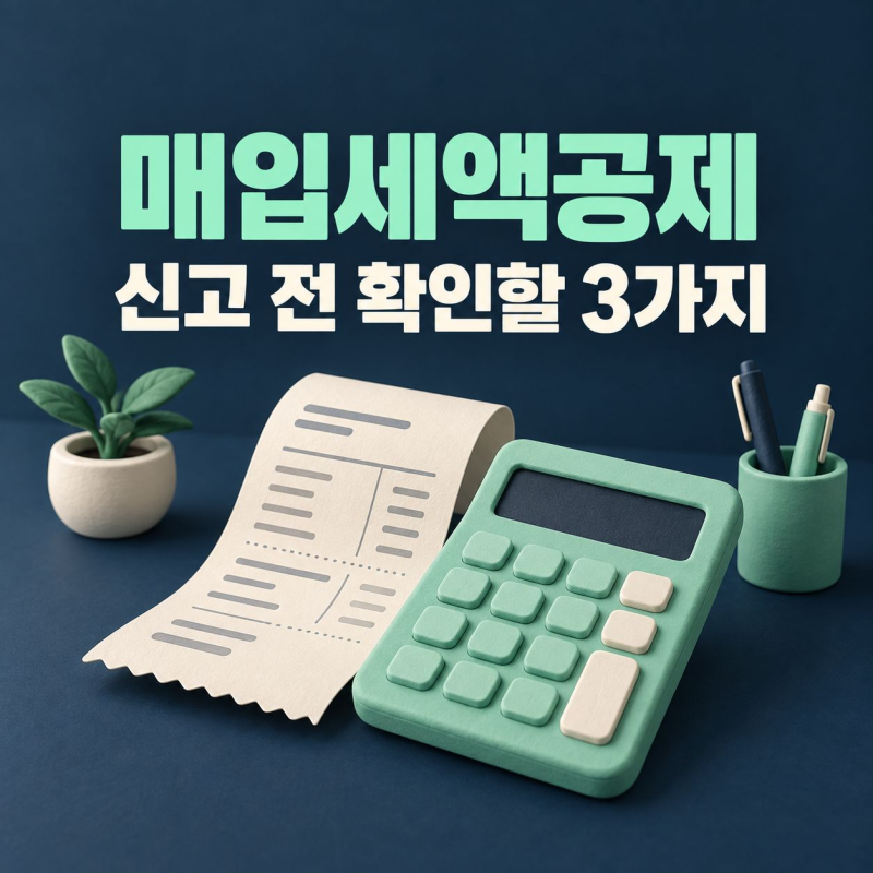 매입세액공제, 부가세 신고 전 확인할 3가지