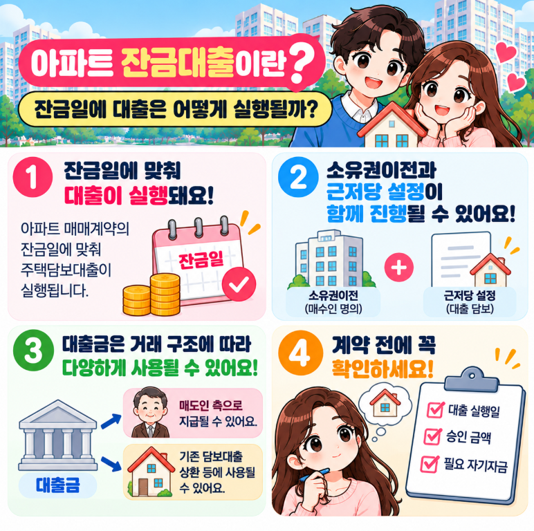 아파트 잔금대출이란? | 잔금일에 대출은 어떻게 실행될까?