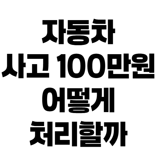 100만원 자동차 사고 보험처리 vs 자비처리, 실제로 따져보니