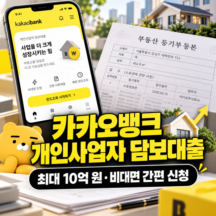 카카오뱅크 개인사업자 부동산 주택담보대출 상품정보 2026