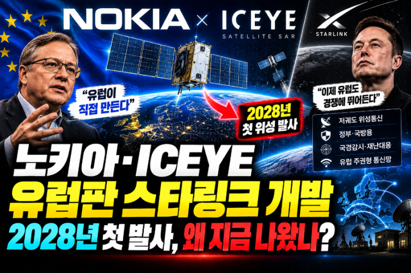유럽판 스타링크 나오나…노키아·ICEYE 저궤도 위성 동맹, 2028년 첫 발사