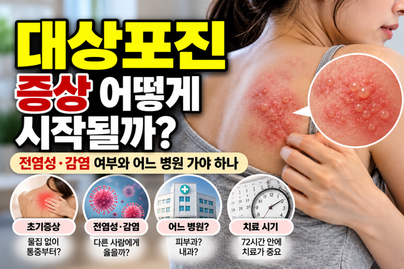 대상포진 증상 어떻게 시작될까?｜전염성·감염 여부. 어느 병원 가야 하지?
