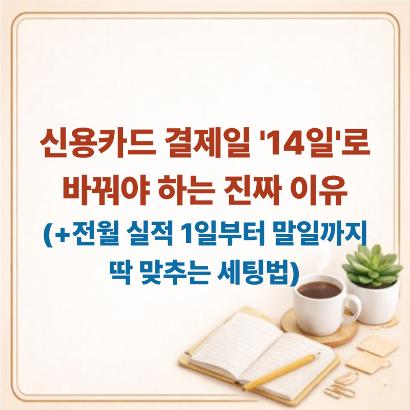 신용카드 결제일 '14일'로 바꿔야 하는 진짜 이유 (+전월 실적 1일부터 말일까지 딱 맞추는 세....