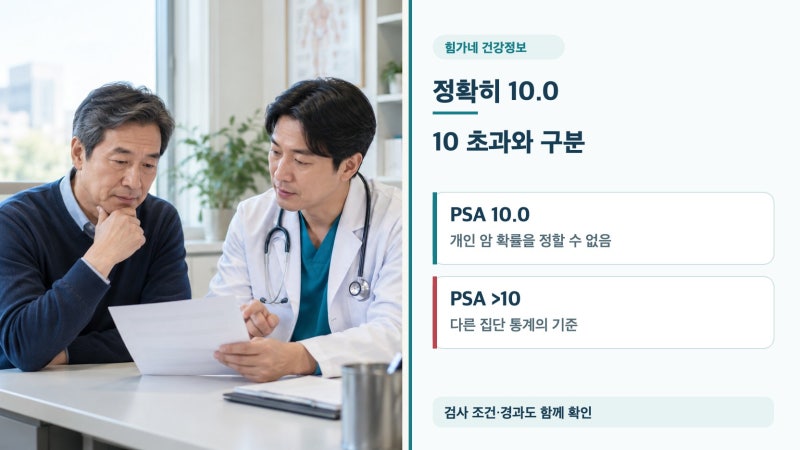 전립선암 PSA 수치 10, 암 확진일까? 재검과 다음 검사 기준