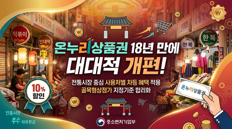 온누리상품권 18년 만에 대대적 개편! 전통시장 최대 10% 혜택 및 달라지는 점 완벽 정리