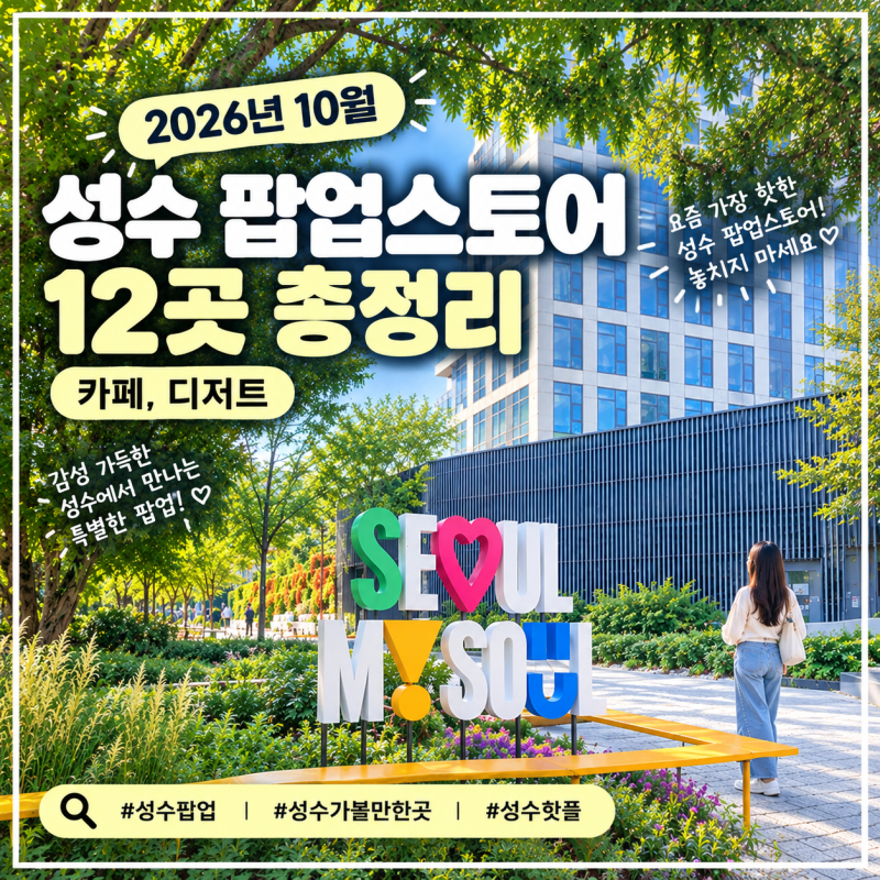 2026년 10월 성수 팝업스토어 12곳 총정리 | 성수동 놀거리 추천